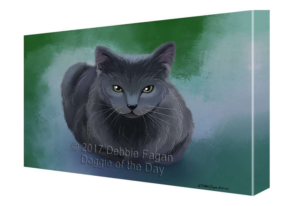 Russian Blue Cat Canvas Wall Art D089
