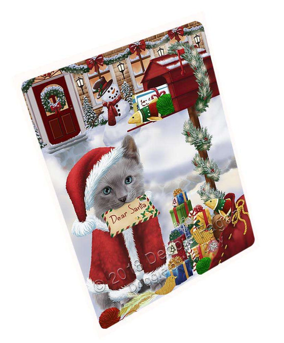 Russian Blue Cat Dear Santa Letter Christmas Holiday Mailbox Blanket BLNKT99300
