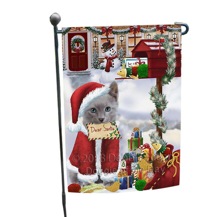 Russian Blue Cat Dear Santa Letter Christmas Holiday Mailbox Garden Flag GFLG53613