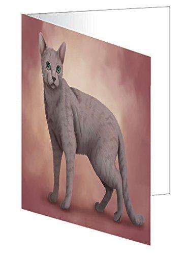 Russian Blue Cat Handmade Artwork Assorted Pets Greeting Cards and Note Cards with Envelopes for All Occasions and Holiday Seasons