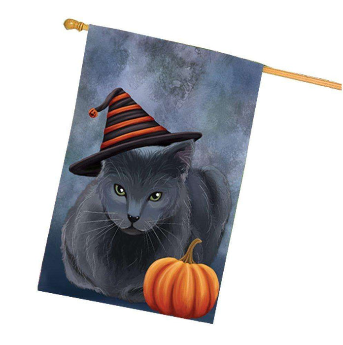 Russian Blue Cat House Flag HF111