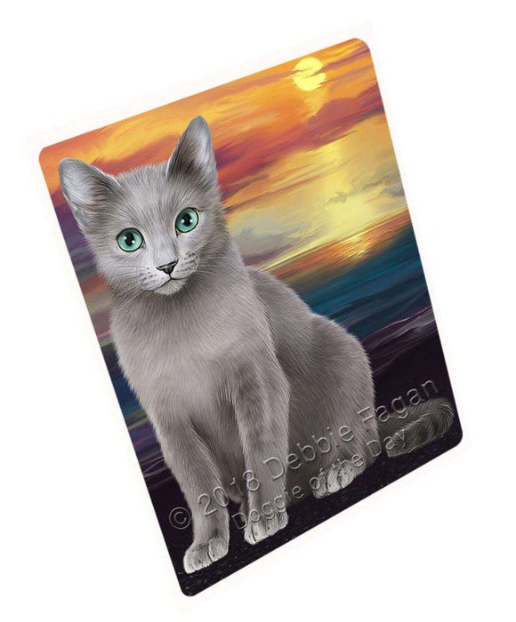 Russian Blue Cat Large Refrigerator / Dishwasher Magnet RMAG71088