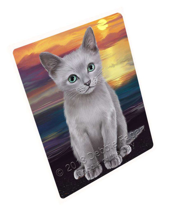 Russian Blue Cat Large Refrigerator / Dishwasher Magnet RMAG71094