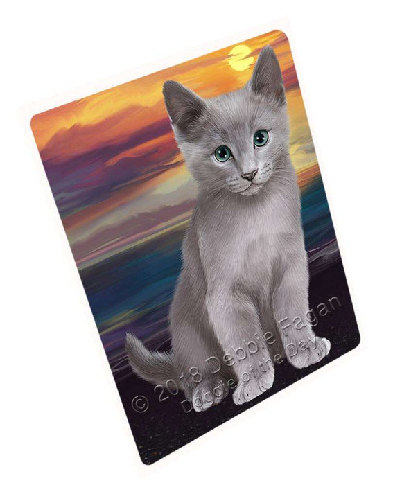 Russian Blue Cat Large Refrigerator / Dishwasher Magnet RMAG71112