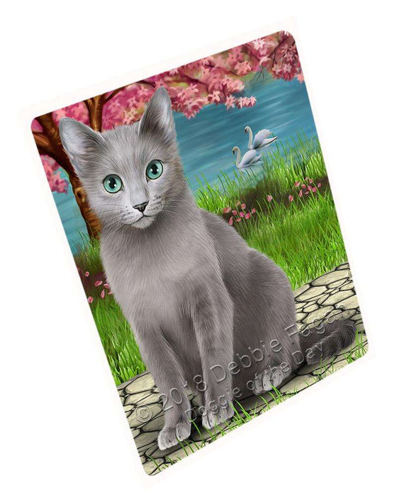 Russian Blue Cat Large Refrigerator / Dishwasher Magnet RMAG71124