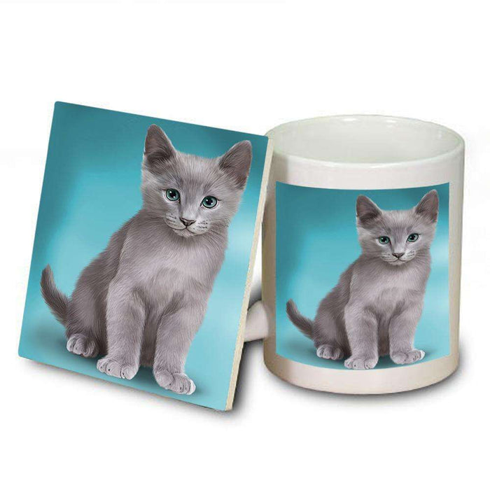 Russian Blue Cat Mug and Coaster Set MUC51762
