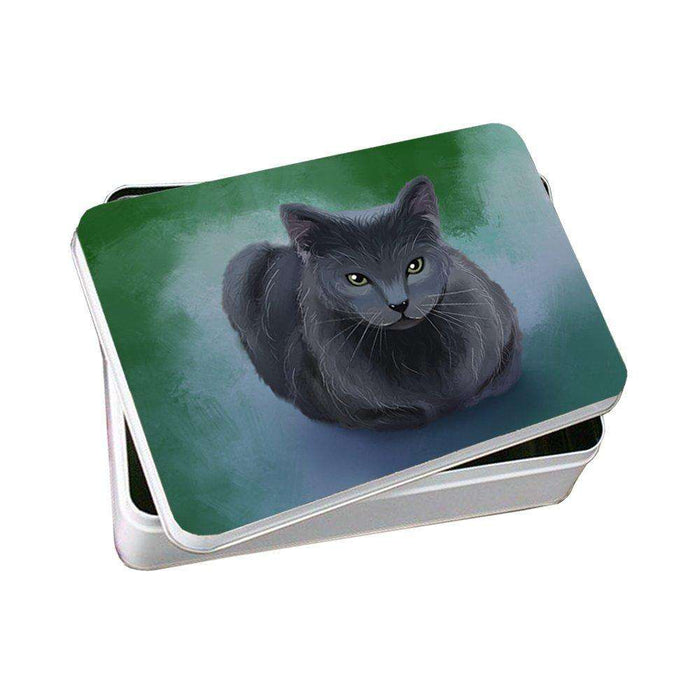Russian Blue Cat Photo Storage Tin PITN48088