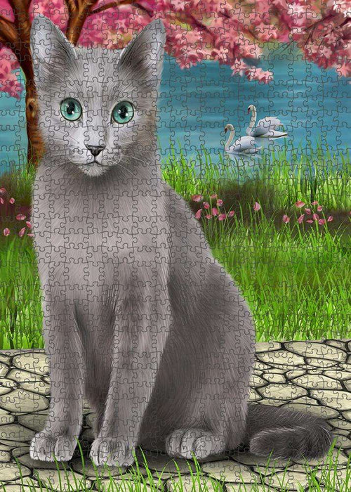 Russian Blue Cat Puzzle with Photo Tin PUZL59400