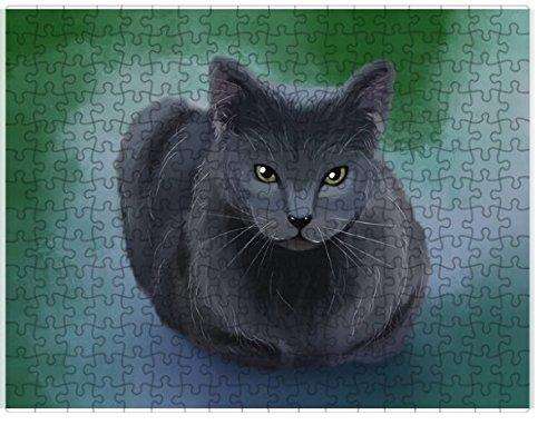Russian Blue Cat Puzzle with Photo Tin