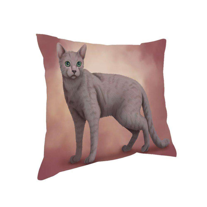 Russian Blue Cat Throw Pillow