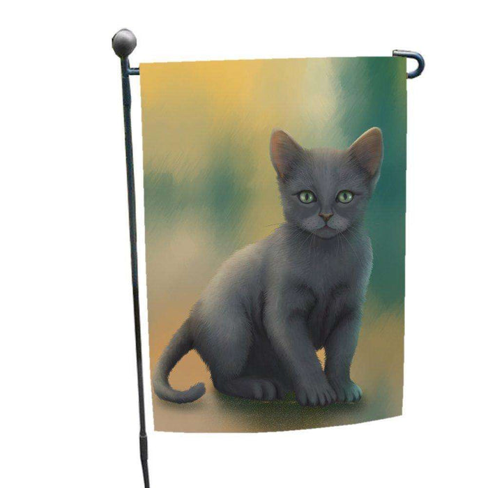 Russian Blue Kitten Cat Garden Flag