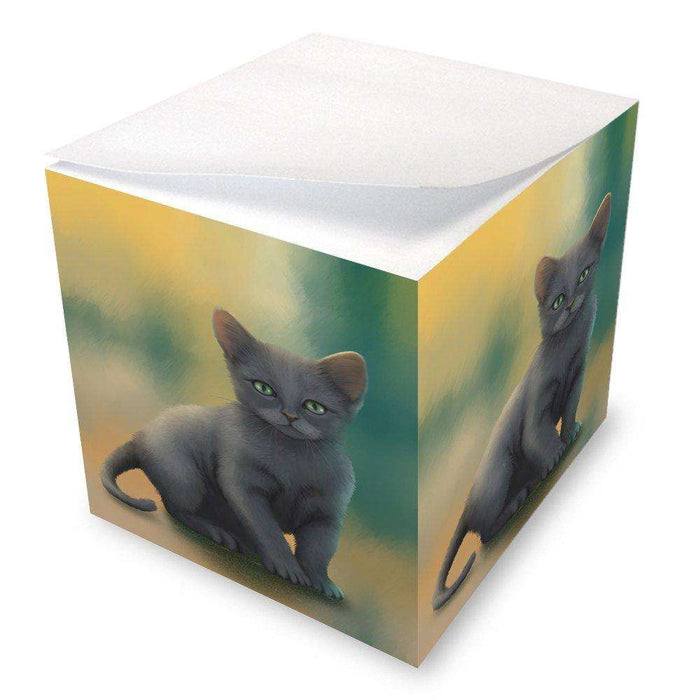 Russian Blue Kitten Cat Note Cube