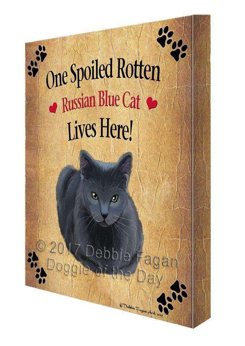 Russian Blue Spoiled Rotten Cat Canvas Wall Art D586