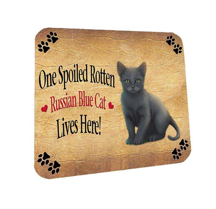 Russian Blue Spoiled Rotten Cat Coasters Set of 4
