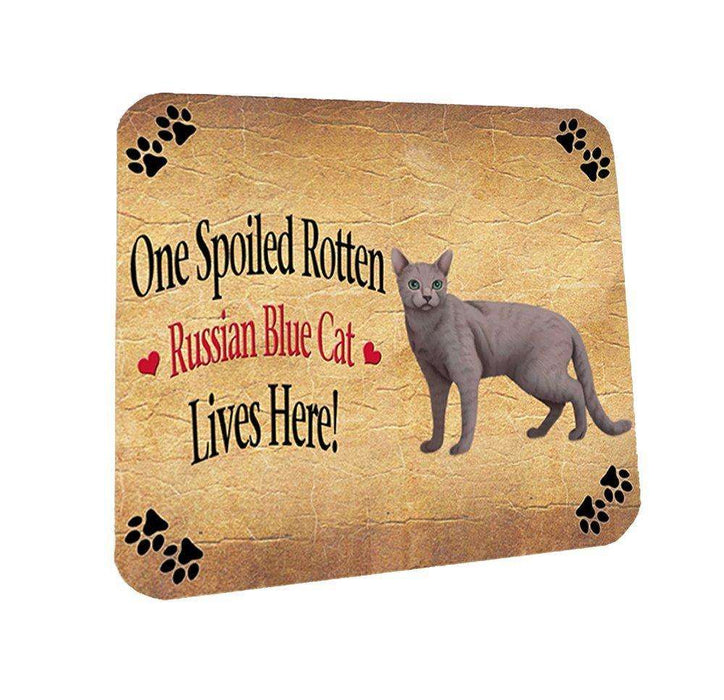 Russian Blue Spoiled Rotten Cat Coasters Set of 4