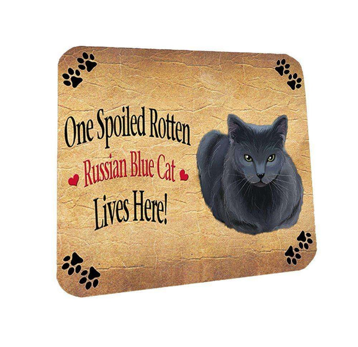 Russian Blue Spoiled Rotten Cat Coasters Set of 4