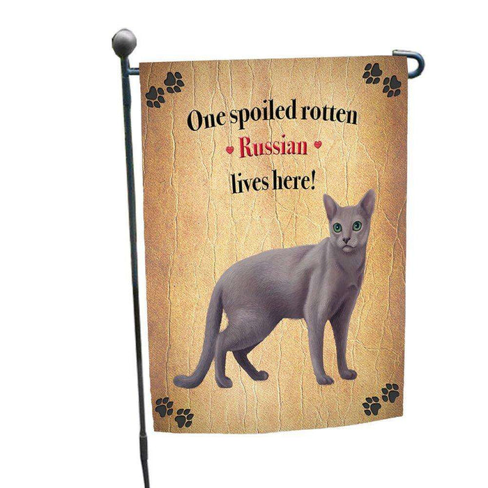 Russian Blue Spoiled Rotten Cat Garden Flag