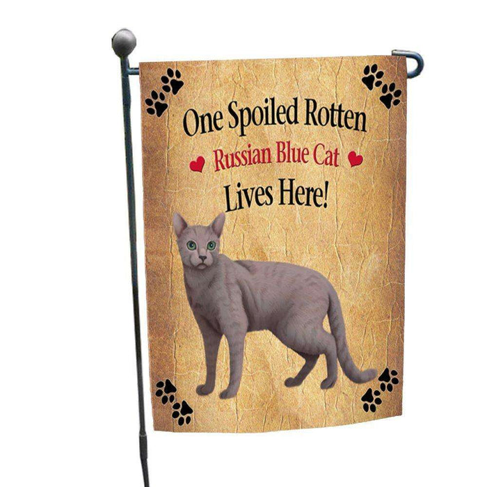 Russian Blue Spoiled Rotten Cat Garden Flag