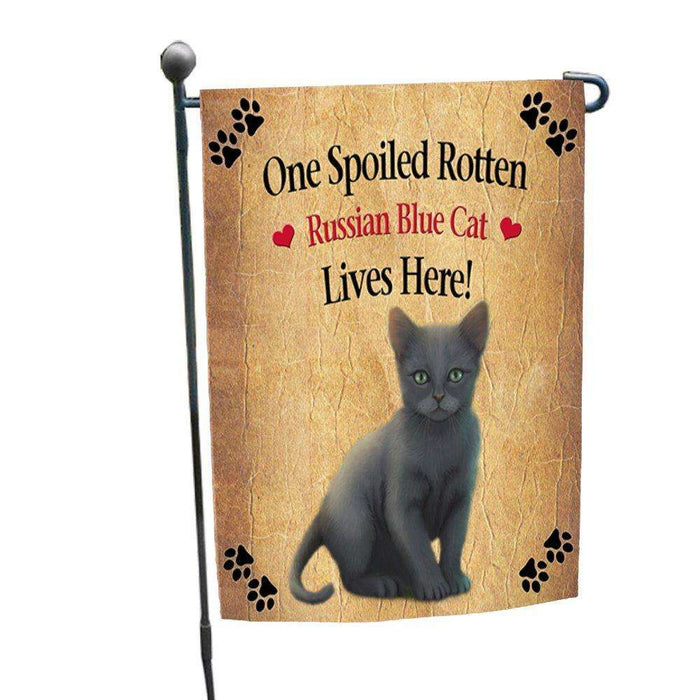 Russian Blue Spoiled Rotten Cat Garden Flag