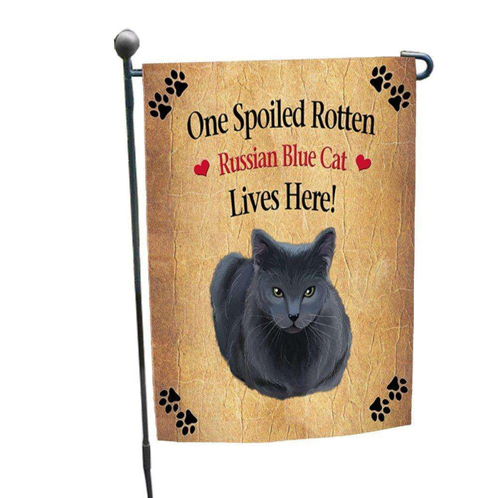 Russian Blue Spoiled Rotten Cat Garden Flag