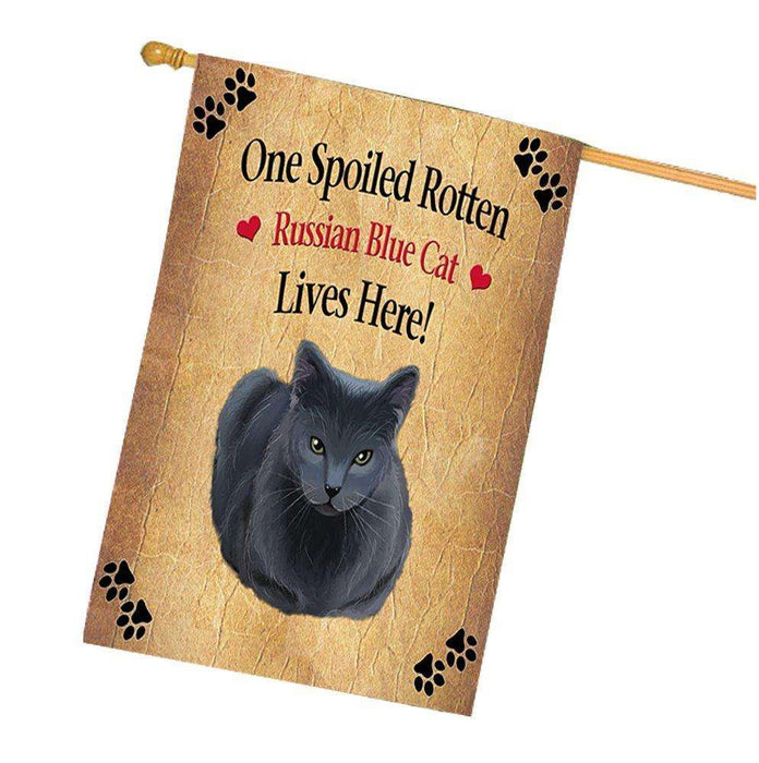 Russian Blue Spoiled Rotten Cat House Flag