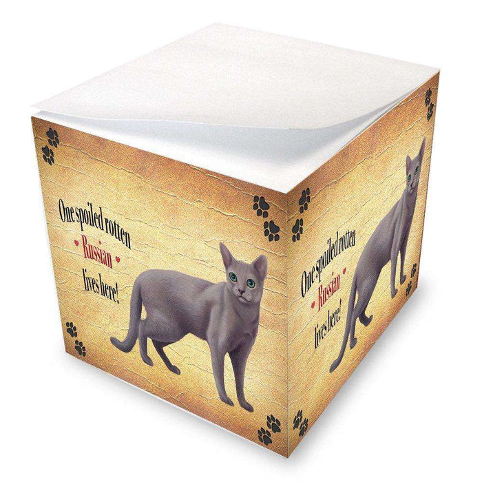 Russian Blue Spoiled Rotten Cat Note Cube