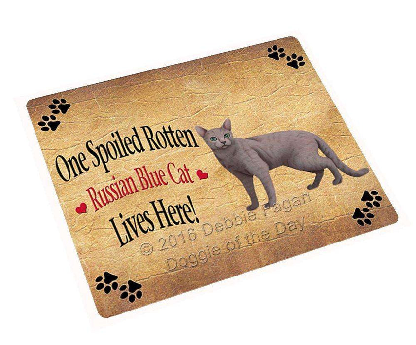 Russian Blue Spoiled Rotten Cat Tempered Cutting Board