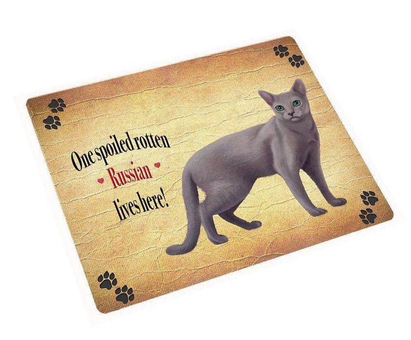 Russian Blue Spoiled Rotten Cat Tempered Cutting Board