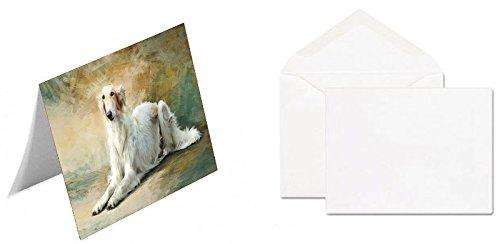 Russian Borzoi Greyhound Dog Handmade Artwork Assorted Pets Greeting Cards and Note Cards with Envelopes for All Occasions and Holiday Seasons