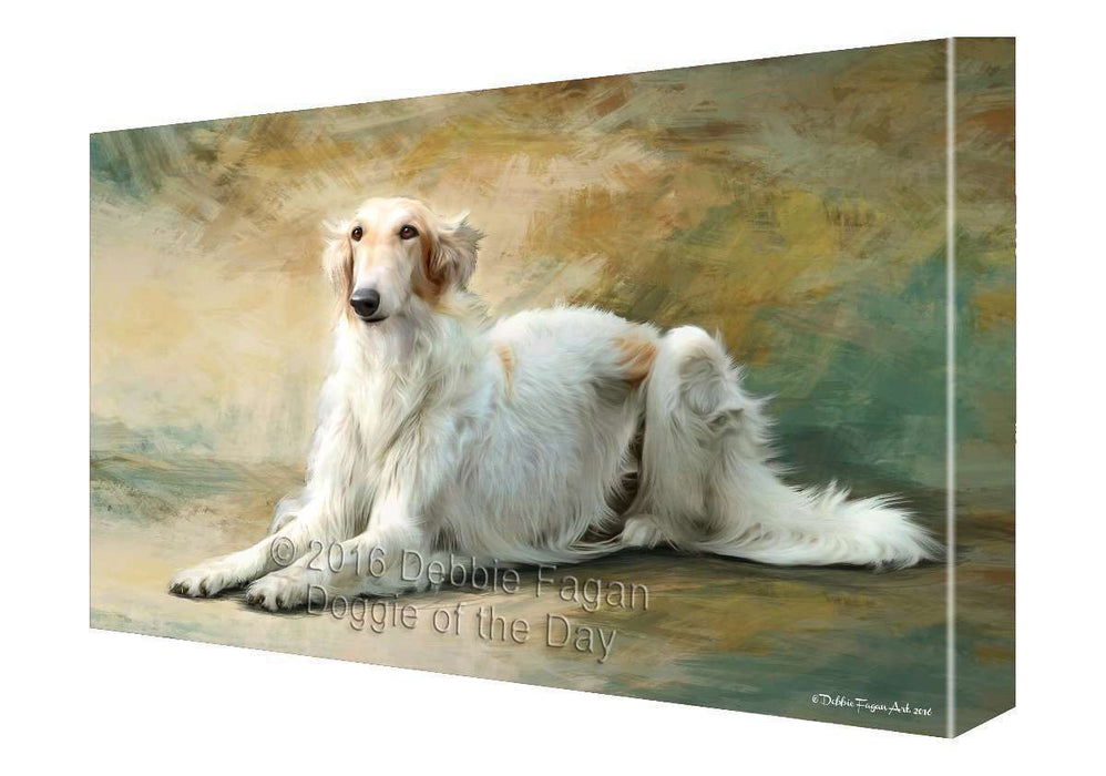 Russian Borzoi Greyhound Dog Painting Printed on Canvas Wall Art