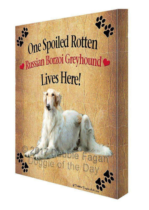 Russian Borzoi Greyhound Dog Spoiled Rotten Dog Canvas Wall Art D589