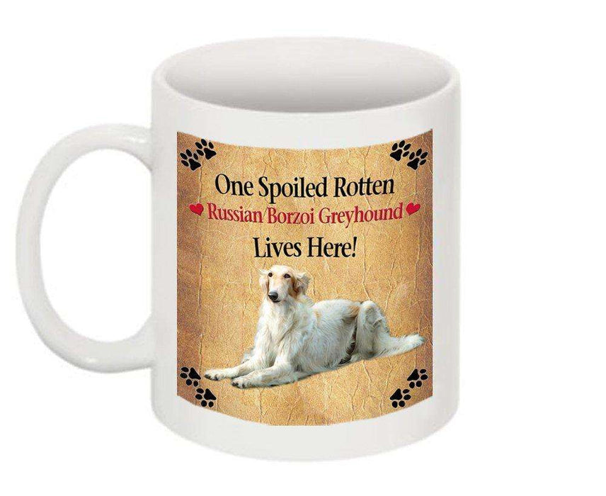 Russian Borzoi Greyhound Dog Spoiled Rotten Dog Mug