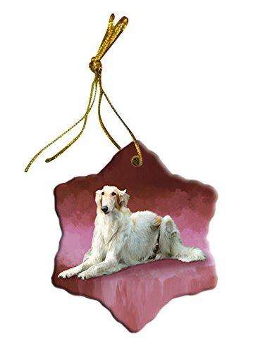 Russian Borzoi Greyhound Dog Star Porcelain Ornament SPOR48083