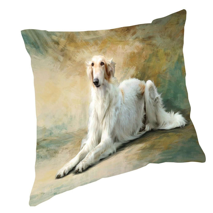 Russian Borzoi Greyhound Dog Throw Pillow