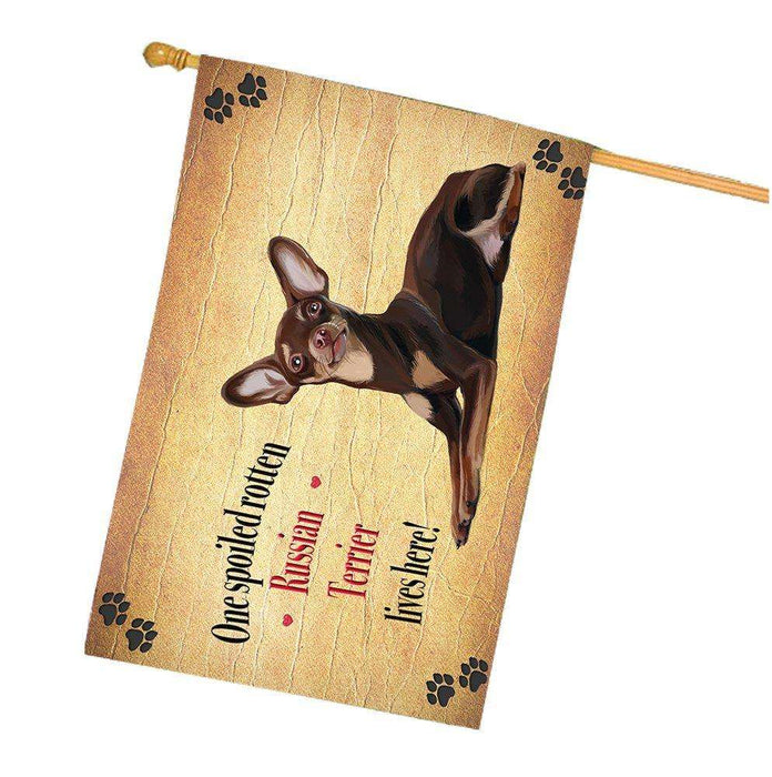 Russian Red Terrier Spoiled Rotten Dog House Flag