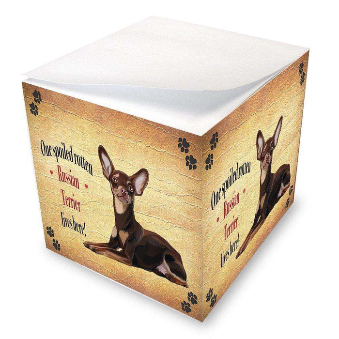 Russian Red Terrier Spoiled Rotten Dog Note Cube