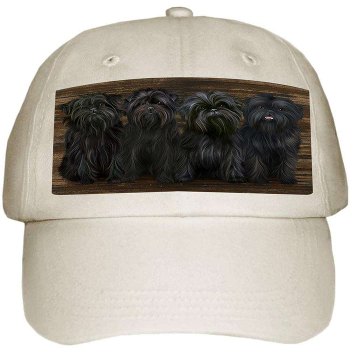 Rustic 4 Affenpinschers Dog Ball Hat Cap HAT52443