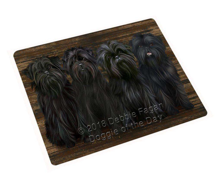 Rustic 4 Affenpinschers Dog Tempered Cutting Board C52578