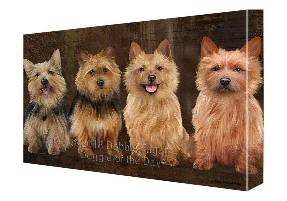 Rustic 4 Australian Terriers Dog Canvas Print Wall Art Décor CVS107036
