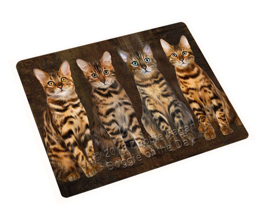Rustic 4 Bengal Cats Cutting Board C67509