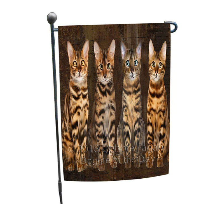 Rustic 4 Bengal Cats Garden Flag GFLG54417