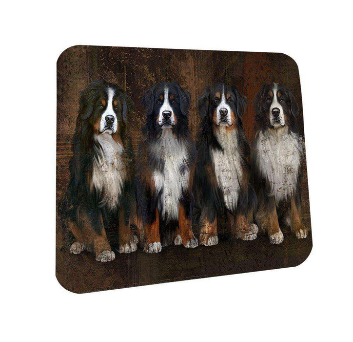 Rustic 4 Bernese Mountain Dogs Coasters Set of 4 CST48164