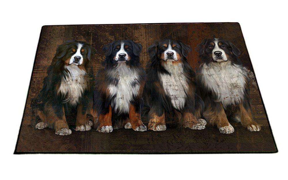 Rustic 4 Bernese Mountain Dogs Floormat FLMS48336