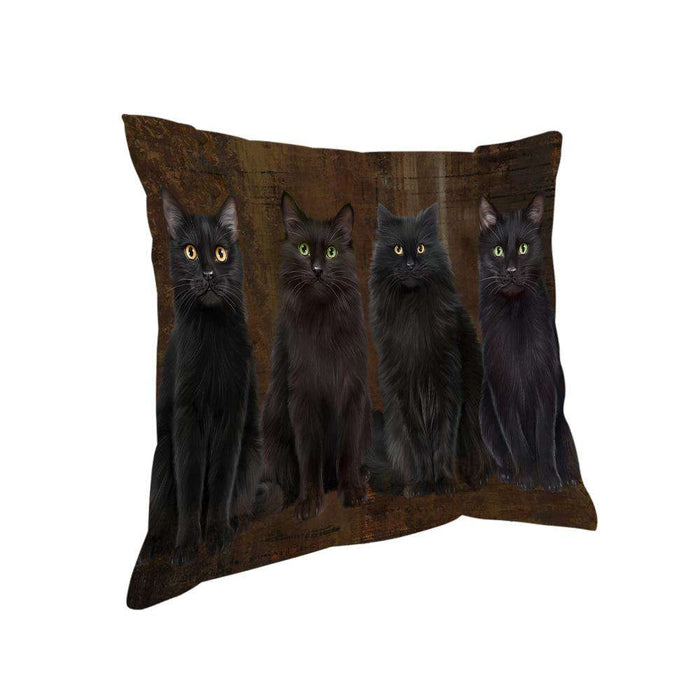 Rustic 4 Black Cats Pillow PIL74048