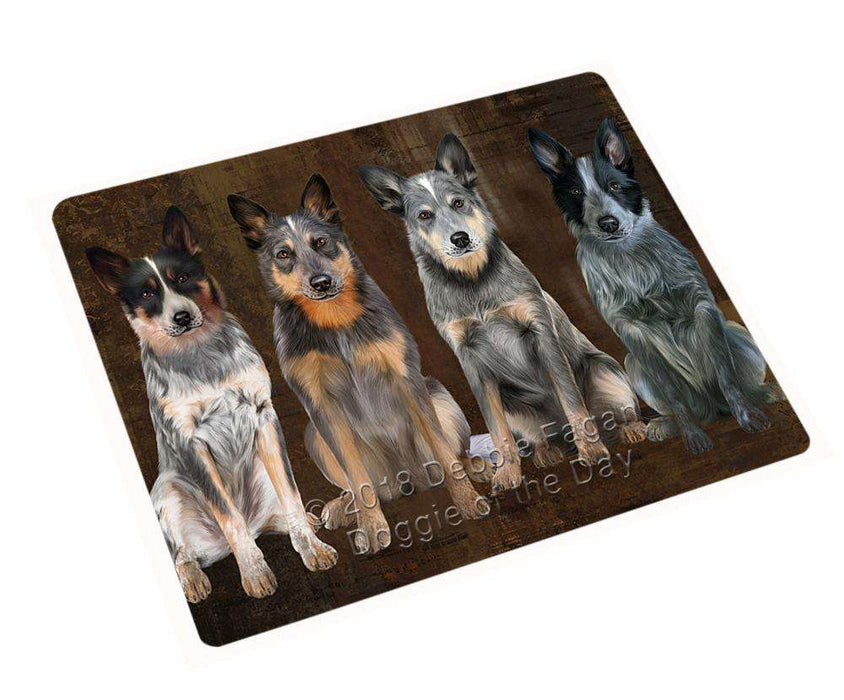 Rustic 4 Blue Heelers Dog Cutting Board C67515