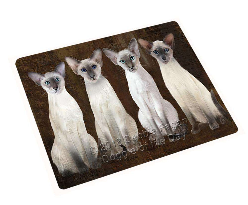 Rustic 4 Blue Point Siamese Cats Large Refrigerator / Dishwasher Magnet RMAG87030