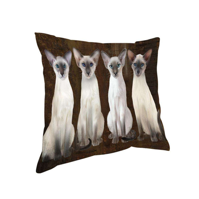 Rustic 4 Blue Point Siamese Cats Pillow PIL74056