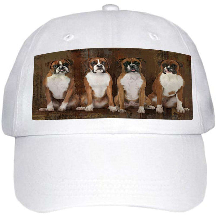 Rustic 4 Boxers Dog Ball Hat Cap HAT55257