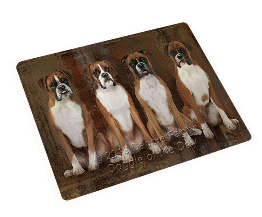Rustic 4 Boxers Dog Cutting Board C55548