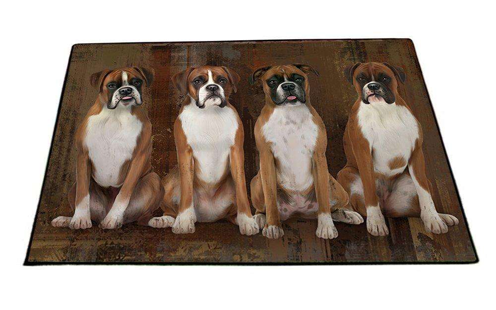 Rustic 4 Boxers Dog Floormat FLMS48252 (24x36)